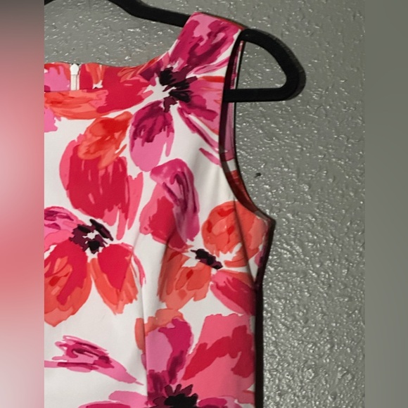 Mario Serrani Fitted White Dress Floral Print Sleeveless Women’s Size 2 Party - Picture 4 of 16